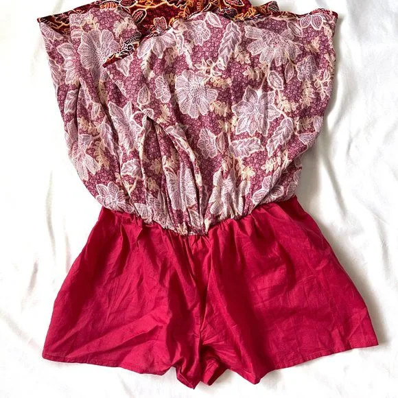 NWT Jessica Simpson Smocked Veronica Skort in Red Dahlia Moroccan Blooms - Picture 6 of 9